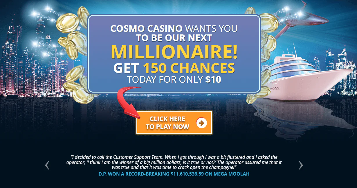 Cosmo Casino $1 Deposit Bonus