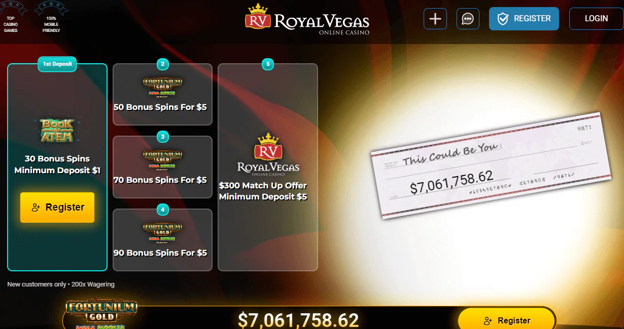 Royal Vegas 1 Deposit Bonus