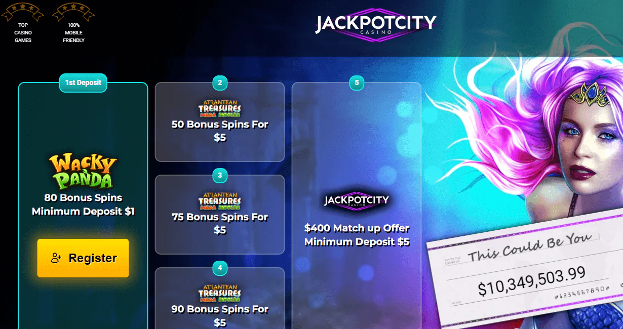 Jackpot City 5 Deposit Bonus