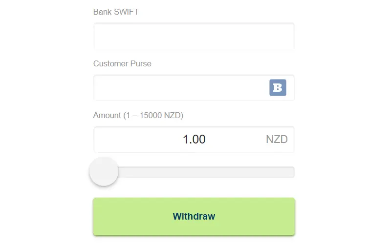 withdraw via bank transfer